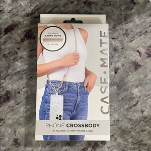 New Case Mate Phone Crossbody Taupe Rope Strap